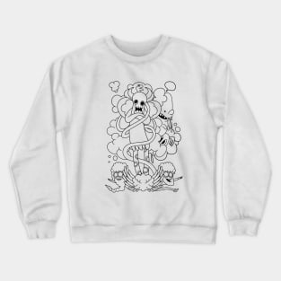 sketch illustration of  A cute monster and a friends Crewneck Sweatshirt